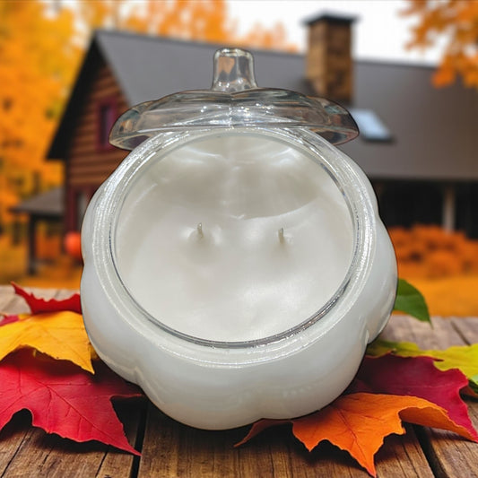 Glass Pumpkin Candle