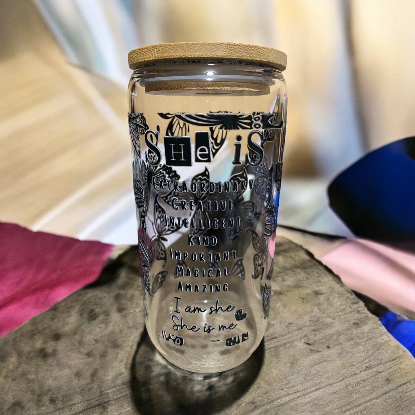 Glass beer can cups 16 oz