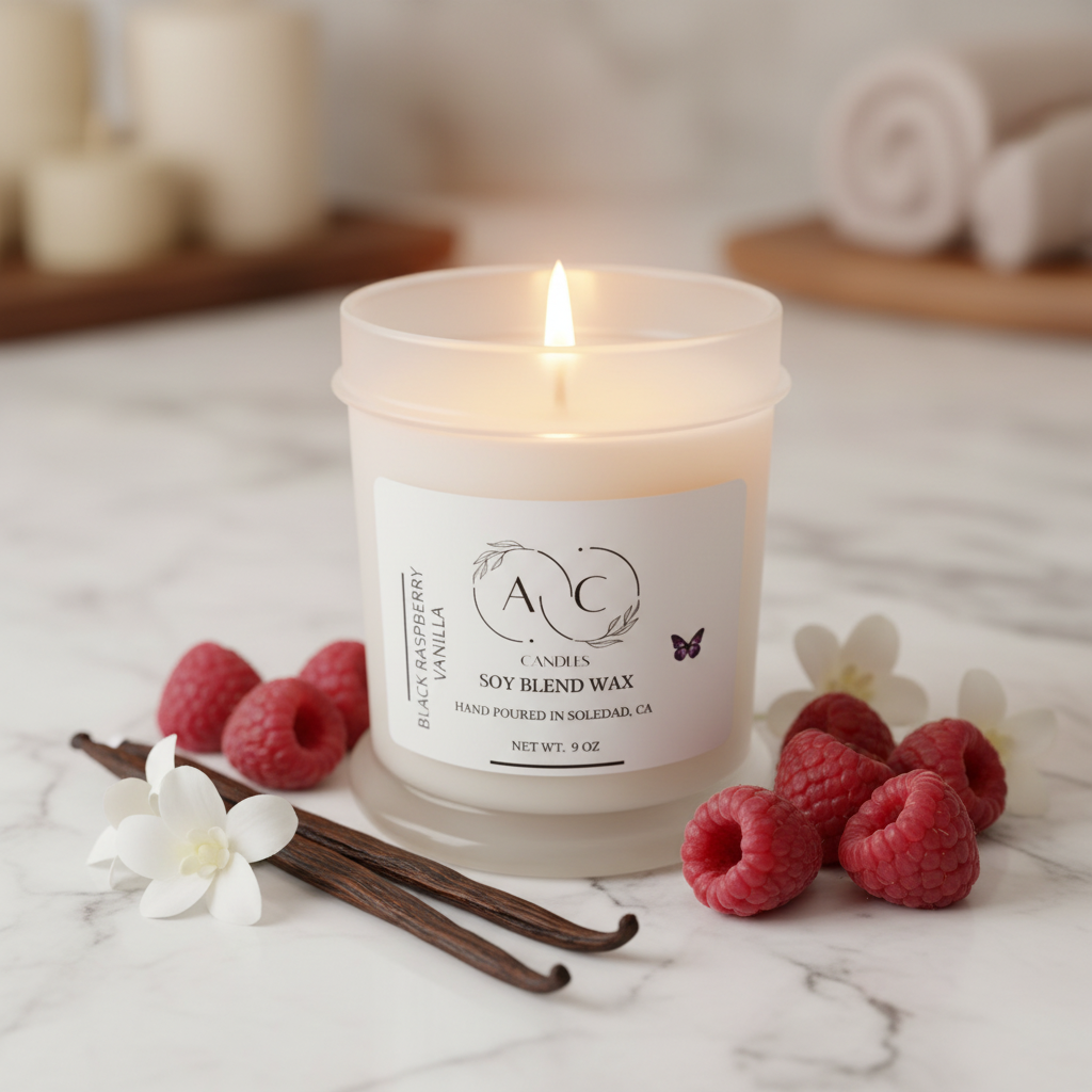 Black Raspberry Vanilla Candle - Luxury Spa
