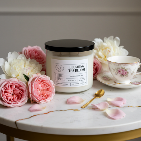 Blushing Tea Bloom Candle - Ultra Luxury