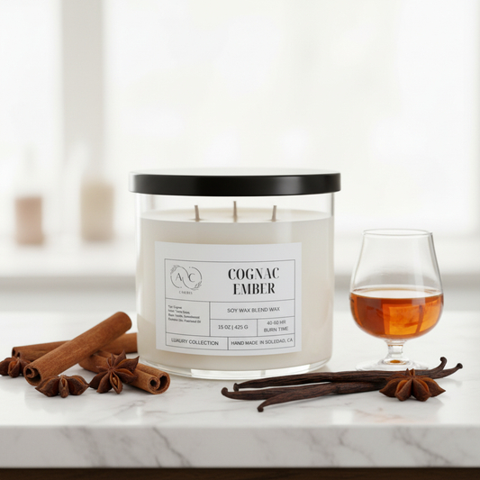 Cognac Ember Candle - Luxury Warm Spa