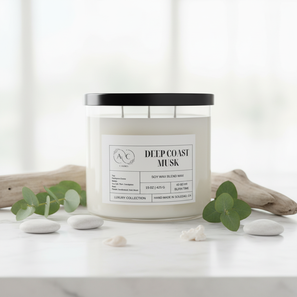 Deep Coast Musk Candle - Luxury Coastal Spa