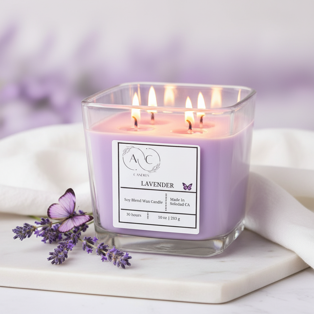 Lavender Candle - Luxury Marble Spa